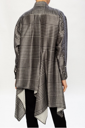 Jacquard Check T-shirt & Short Set Asymmetric shirt