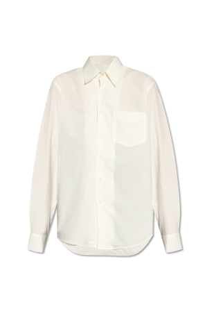 logo-patch button-fastening jacket White