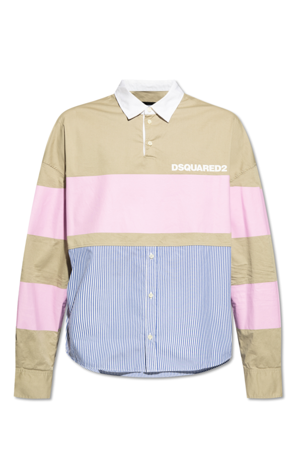 Dsquared2 Polo shirt in contrasting fabrics