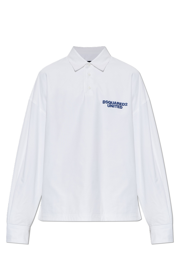 Cotton polo shirt with printed logo od Dsquared2