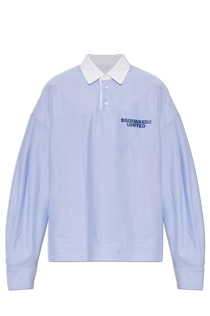 Cotton polo shirt with printed logo