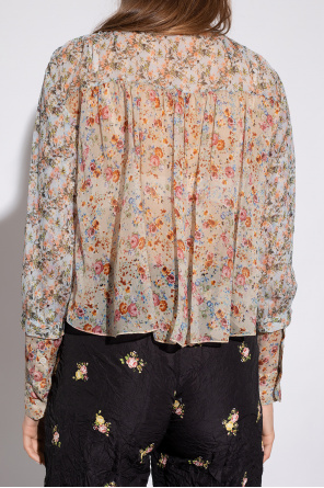 Dsquared2 Silk top with floral motif