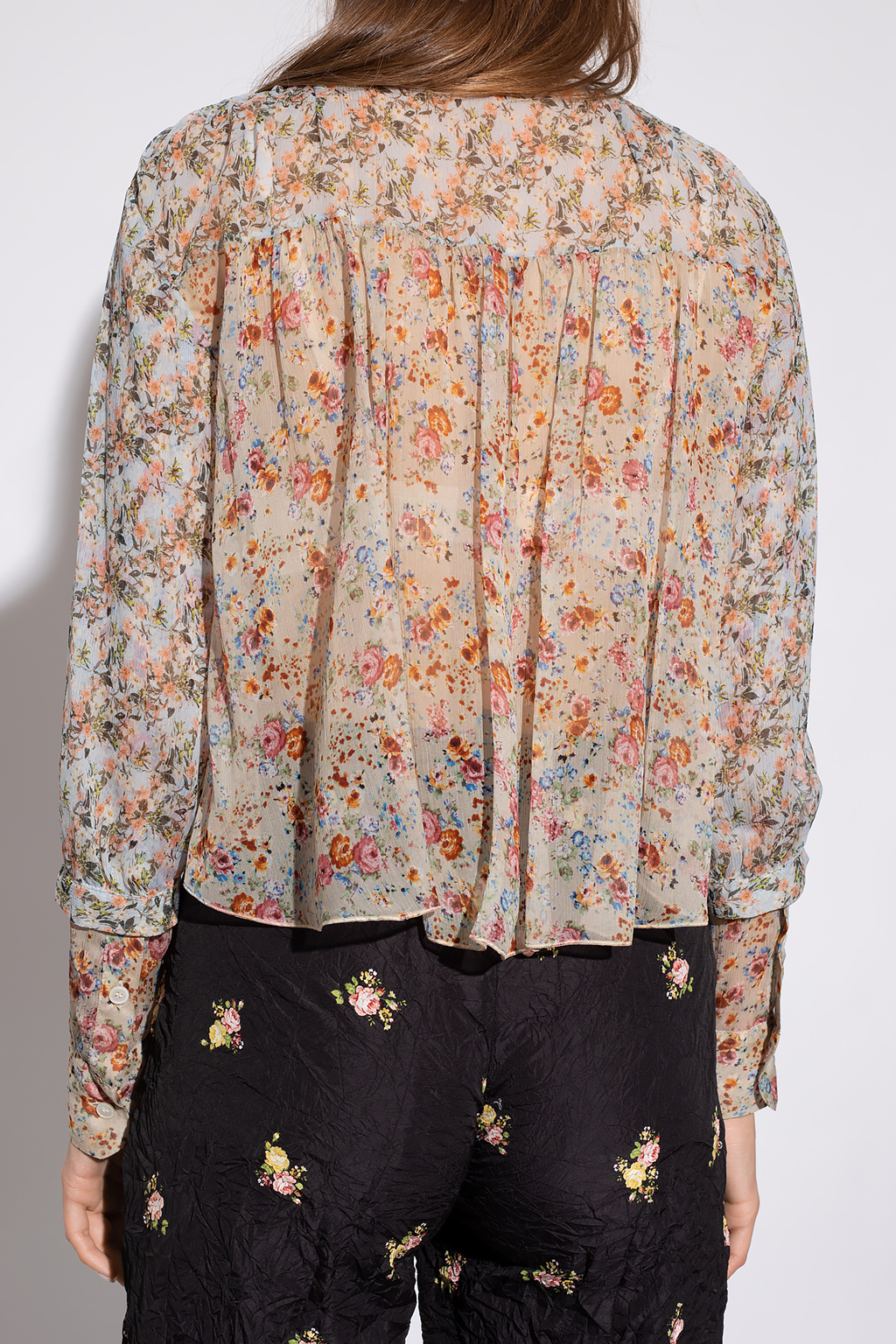 Dsquared2 Silk top with floral motif