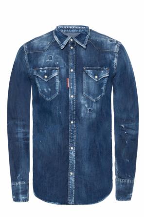 Denim jacket with worn effect od Dsquared2
