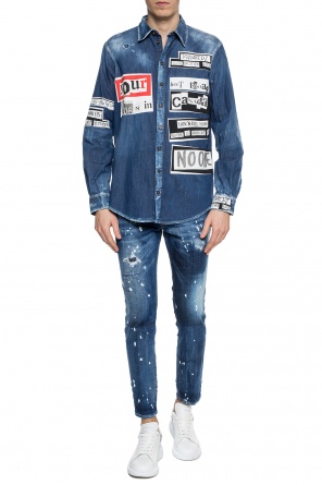 Printed denim shirt od Dsquared2