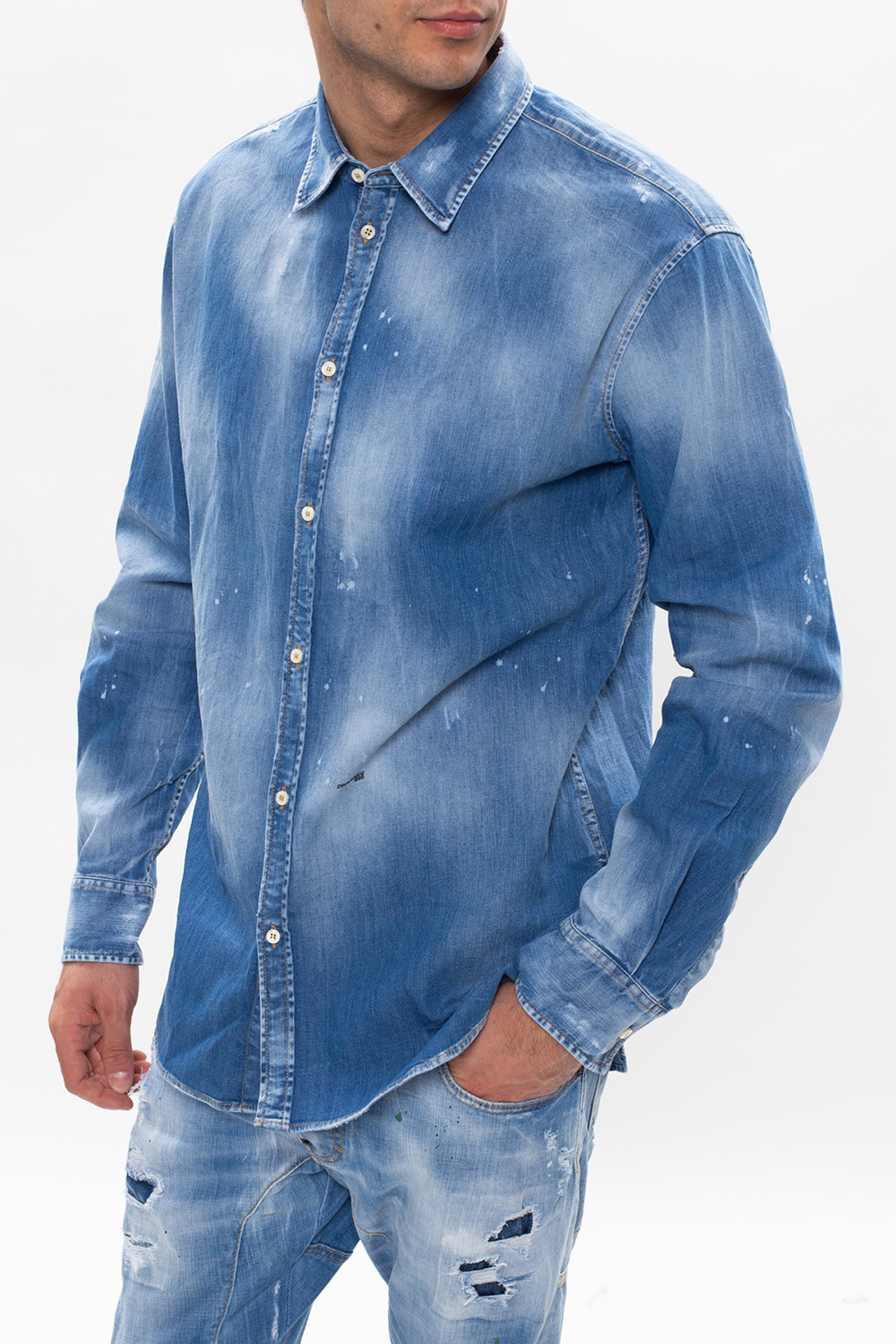 Dsquared2 Raw edge denim shirt