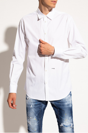 TRUSSARDI JUNIOR logo-embroidered button-down shirt - White