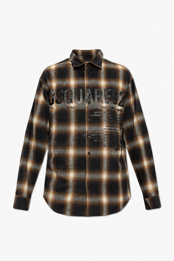Dsquared2 floral-embroidered shirt with logo