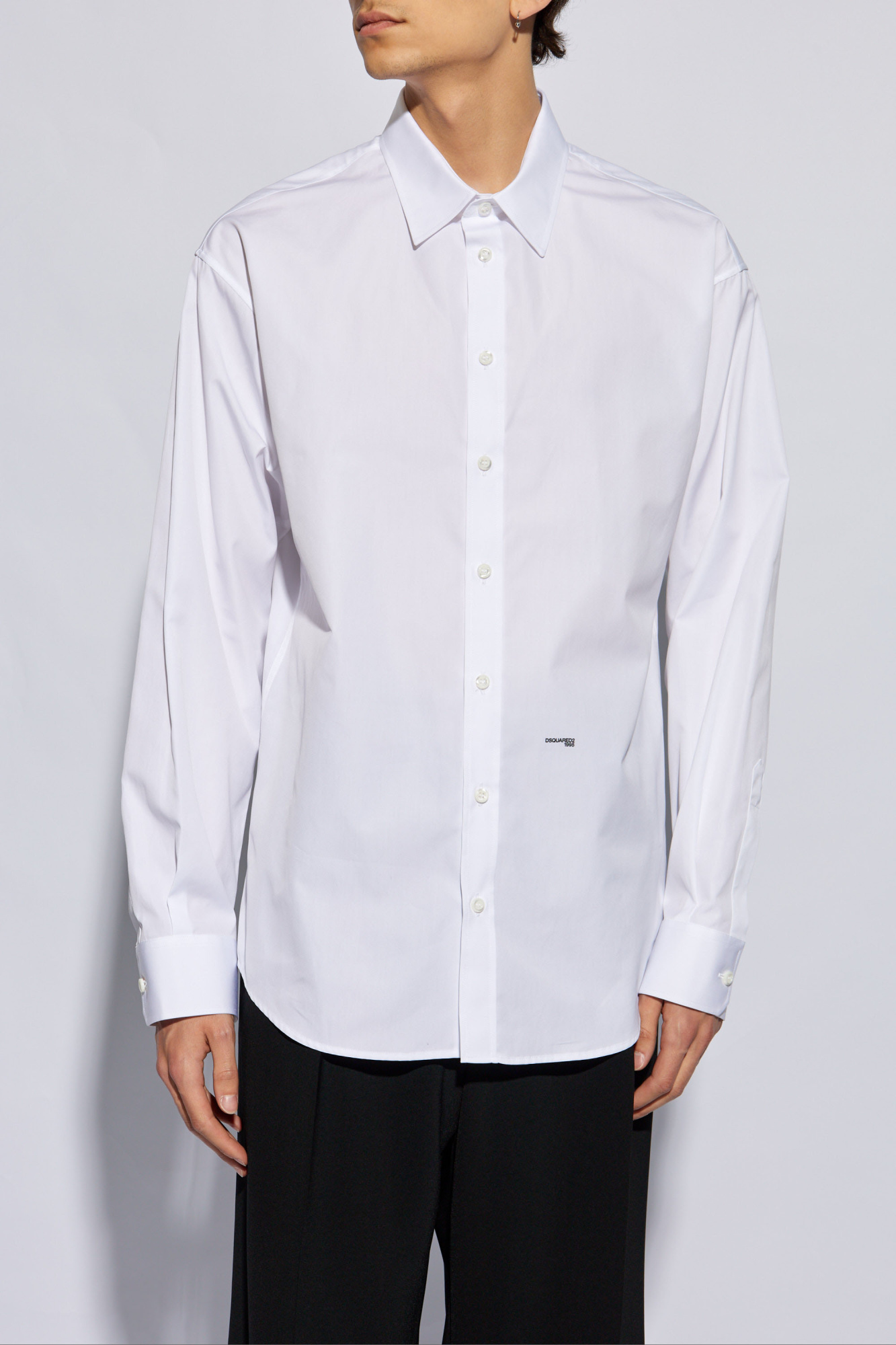 Dsquared2 BB Dakota embroidered collar shirt in white