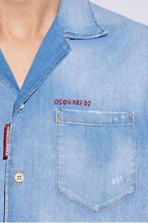 Dsquared2 Jeansowa koszula z krótkimi rękawami