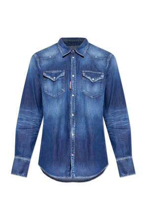 Denim shirt with 'vintage' effect