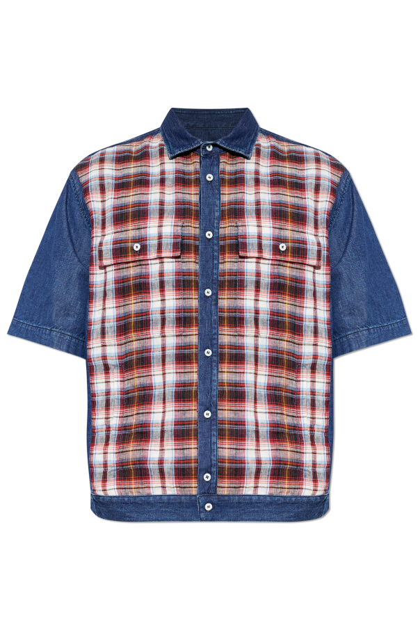 Denim shirt with plaid pattern od Dsquared2