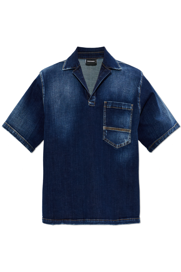 Denim shirt with a V-neckline od Dsquared2