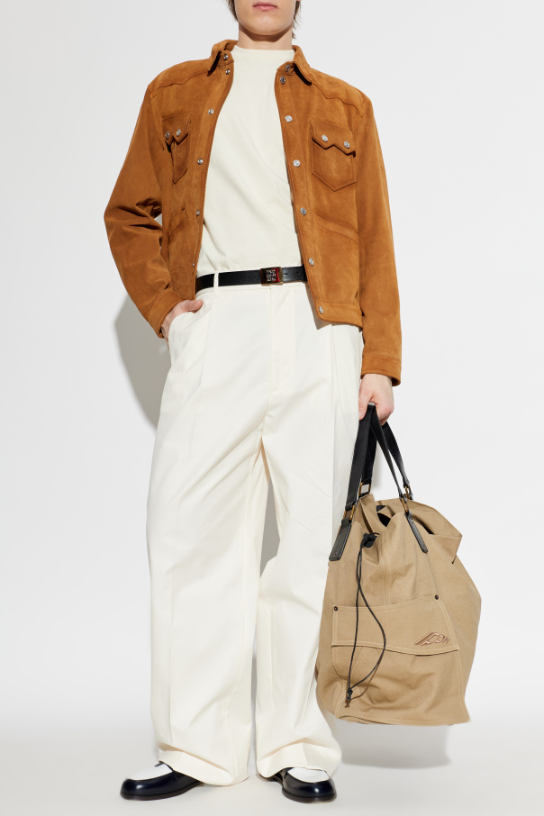 Dsquared2 Chaqueta de cuero con bolsillos