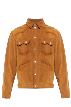 Leather jacket with pockets