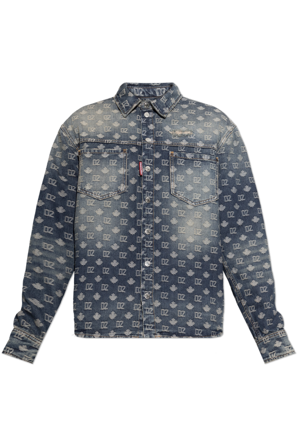 Dsquared2 Jeansowa koszula z monogramem