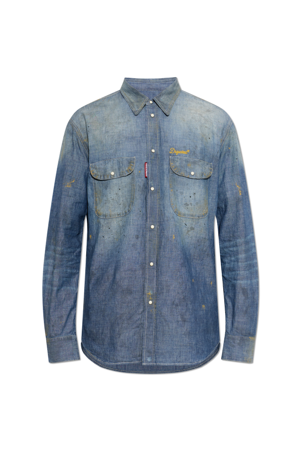Denim shirt with ‘vintage’ effect od Dsquared2