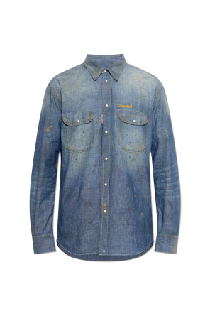 Denim shirt with ‘vintage’ effect