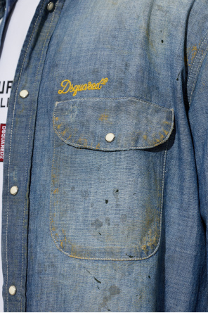 Dsquared2 Džínsová košeľa s efektom ‘vintage’