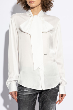 Dsquared2 Shirt with decorative tie at the neckline