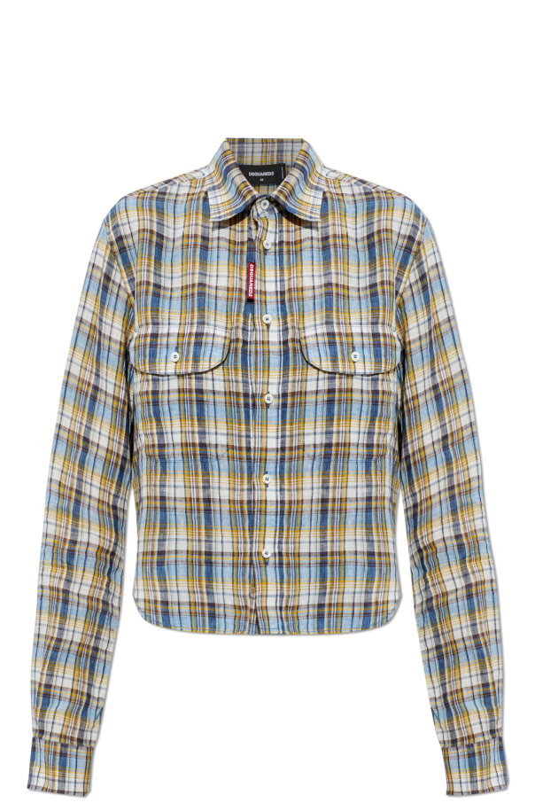 Linen shirt with check pattern od Dsquared2