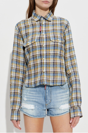 Dsquared2 Leinenhemd mit Karomuster