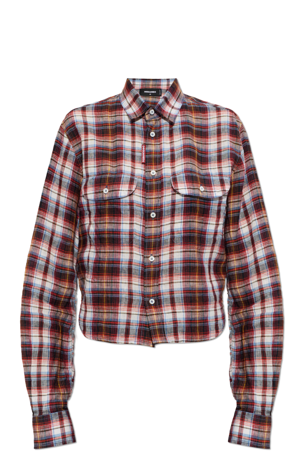 Linen shirt with a check pattern od Dsquared2
