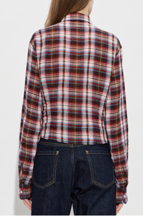 Dsquared2 Linen shirt with a check pattern