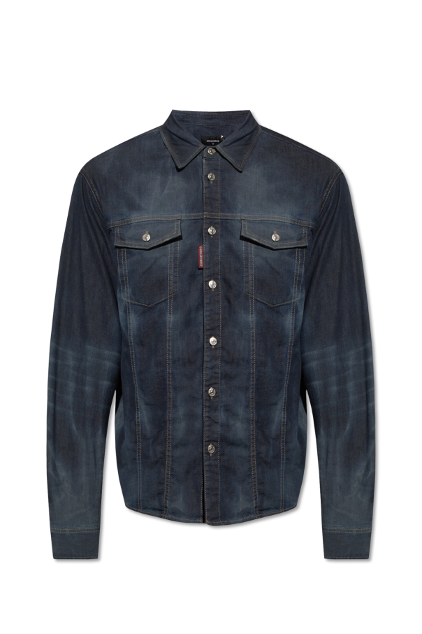 Dsquared2 Denim Padded shirt with vintage effect