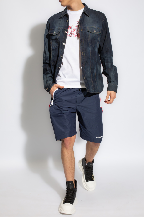 Dsquared2 Denim Padded shirt with vintage effect