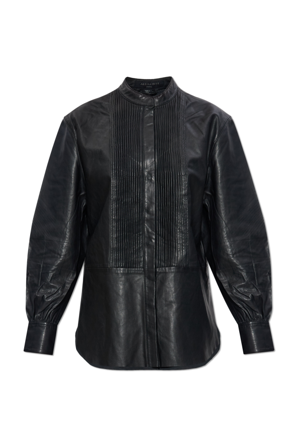 "Sara" leather shirt od AllSaints