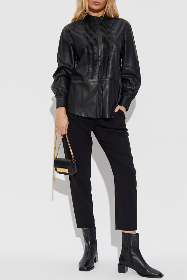 AllSaints Camisa de cuero "Sara"