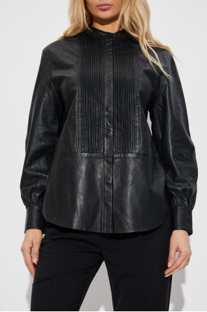 AllSaints Camisa de cuero "Sara"