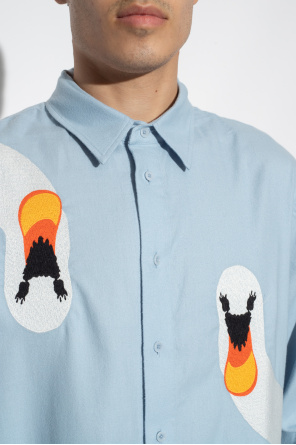 JW Anderson ‘Swan’ banded shirt with animal motif