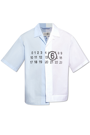 Cotton shirt od Brunello Cucinelli logo embroidered T-shirt
