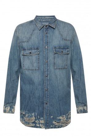 Denim shirt with rips od Diesel Black Gold