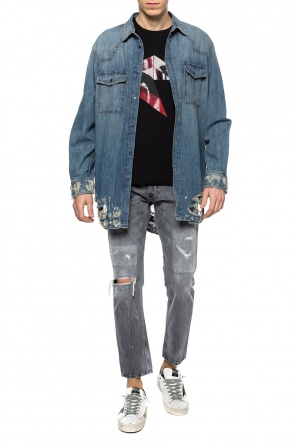 Denim shirt with rips od Diesel Black Gold