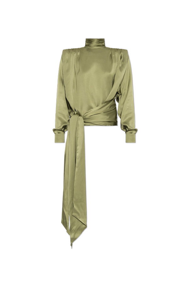 Silk shirt with shoulder pads od Balmain