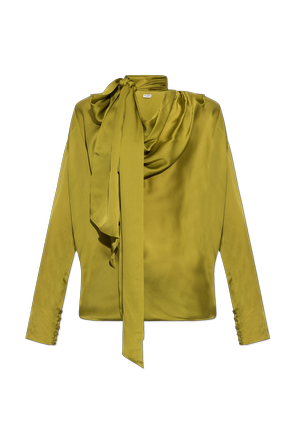 Silk shirt with decorative tie