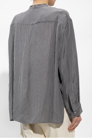 Lemaire drawstring cashmere hoodie Grey