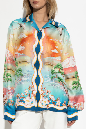 Casablanca Jedwabna koszula z nadrukiem