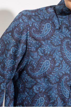 Etro colour-block Shirt with Paisley pattern
