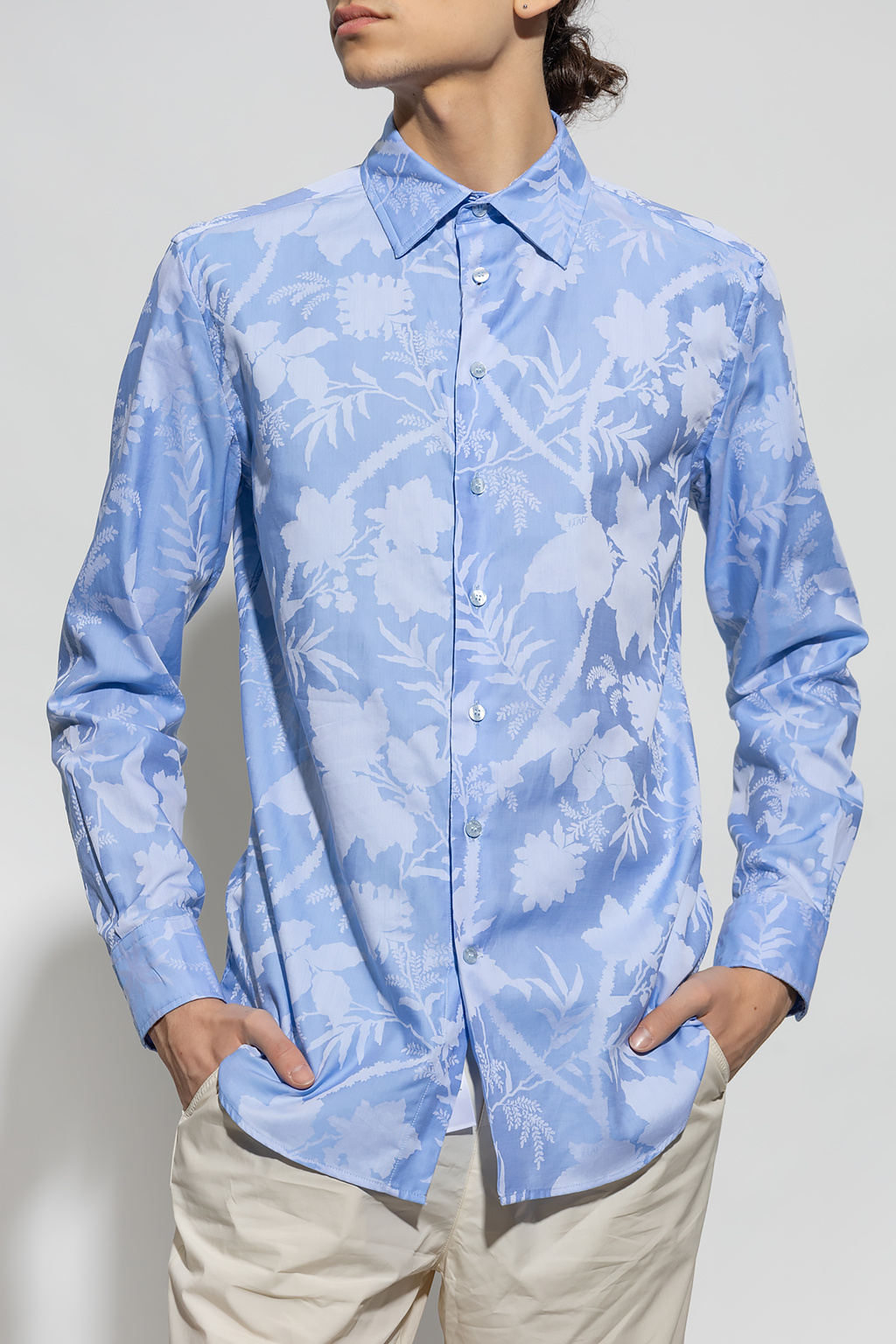 Etro shirt branco with floral motif