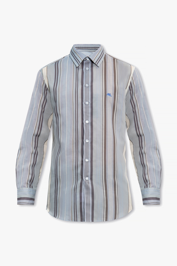 Etro Striped puffer shirt