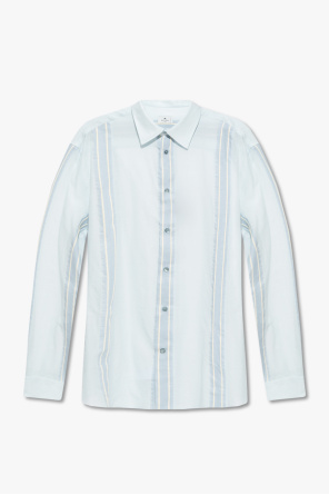 Comme Des Garçons Homme Plus raw-cut ruffled cotton shirt