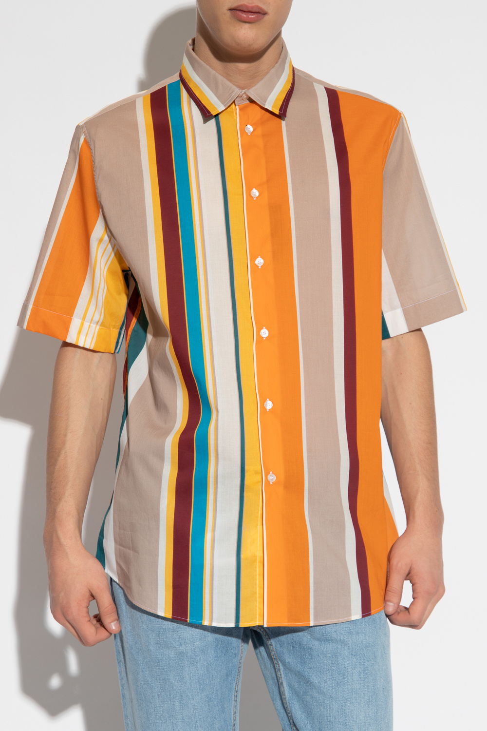 Louis Vuitton Parasol Stripes Denim Shorts Orange / Red. Size 40