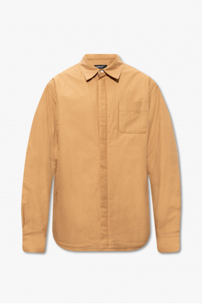 FIVE CM plaid-panel contrast shirt jacket