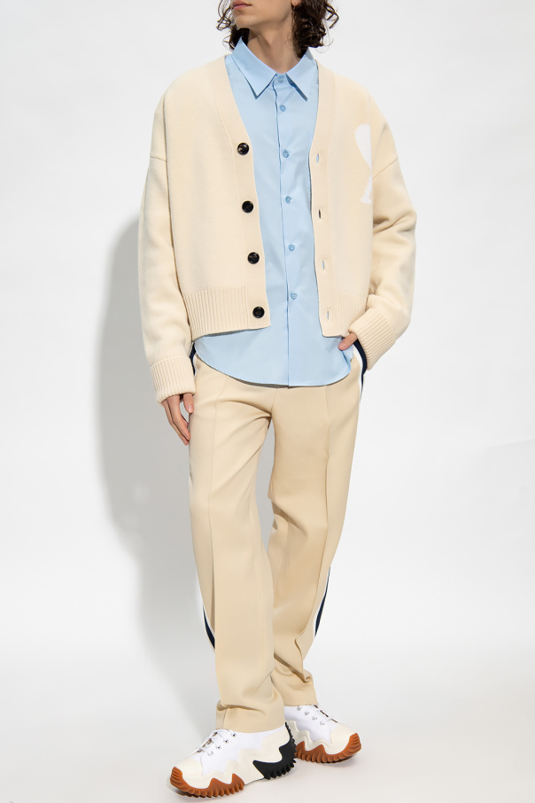 Ami Alexandre Mattiussi Button-down Collar Cotton Shirt Blue