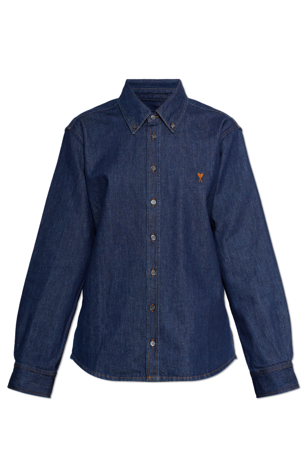 Denim shirt with embroidered logo od Ami Alexandre Mattiussi
