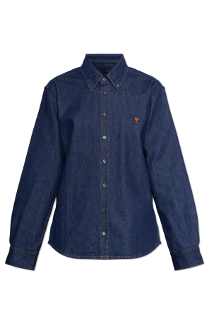 Denim shirt with embroidered logo
